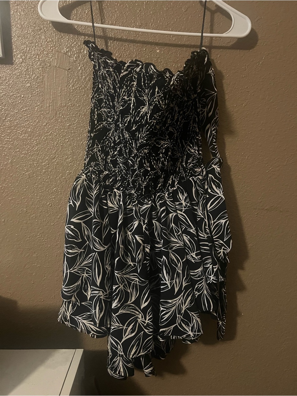 HYFVE black and white botanical leaf print romper or dress